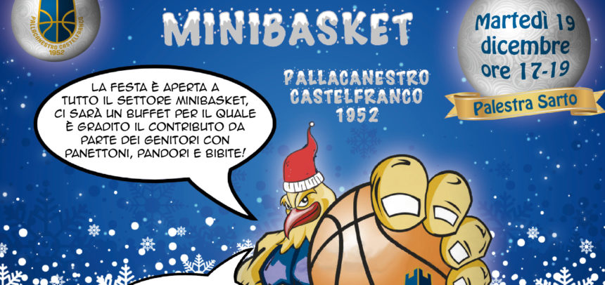 Martedì 19 dicembre alla Palestra Sarto la Festa di Natale del Minibasket